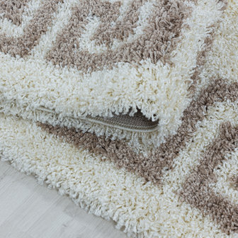 Vloerkleed Hera Shaggy Beige 3301