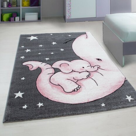 Roze kindervloerkleed Kids